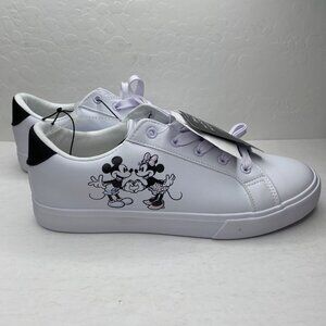 Disney Womens Minnie Mickey Mouse Sneakers Shoes Heart White Black Size 10
